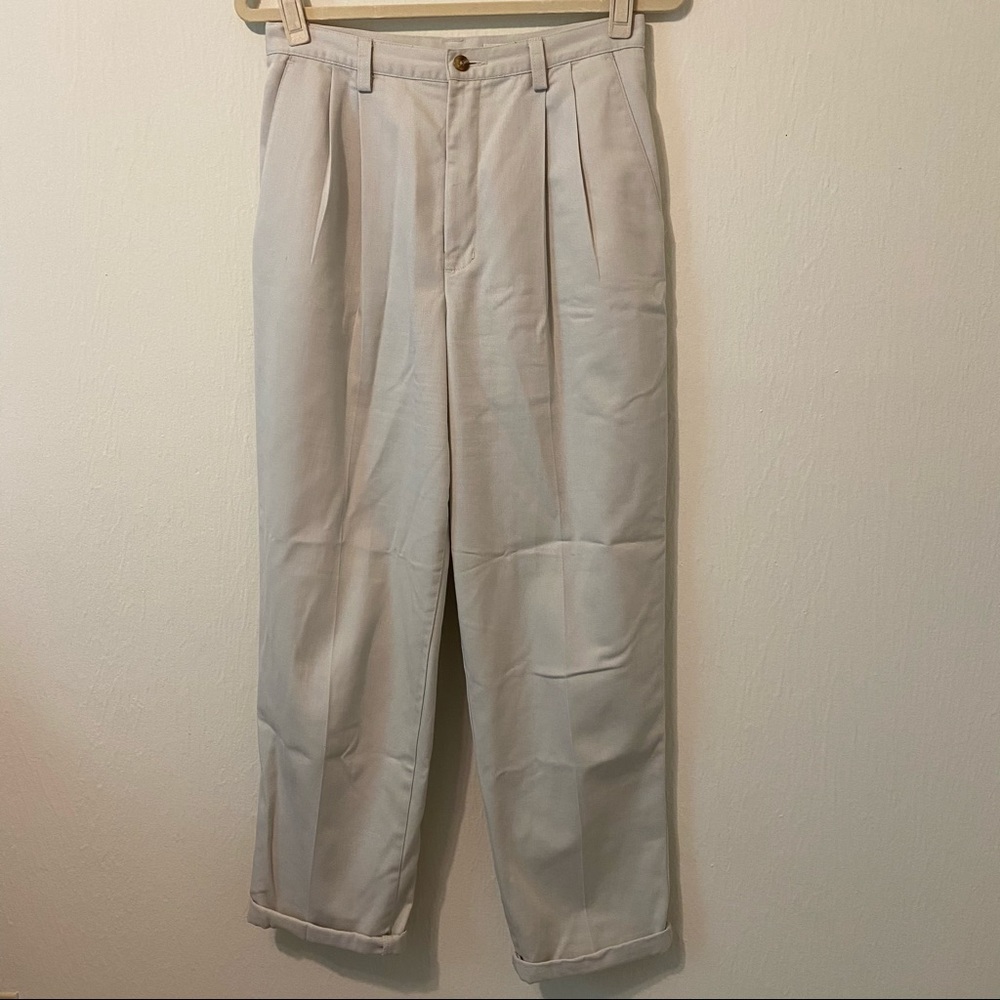Vintage - High-waisted Tan Trousers - Sz 10